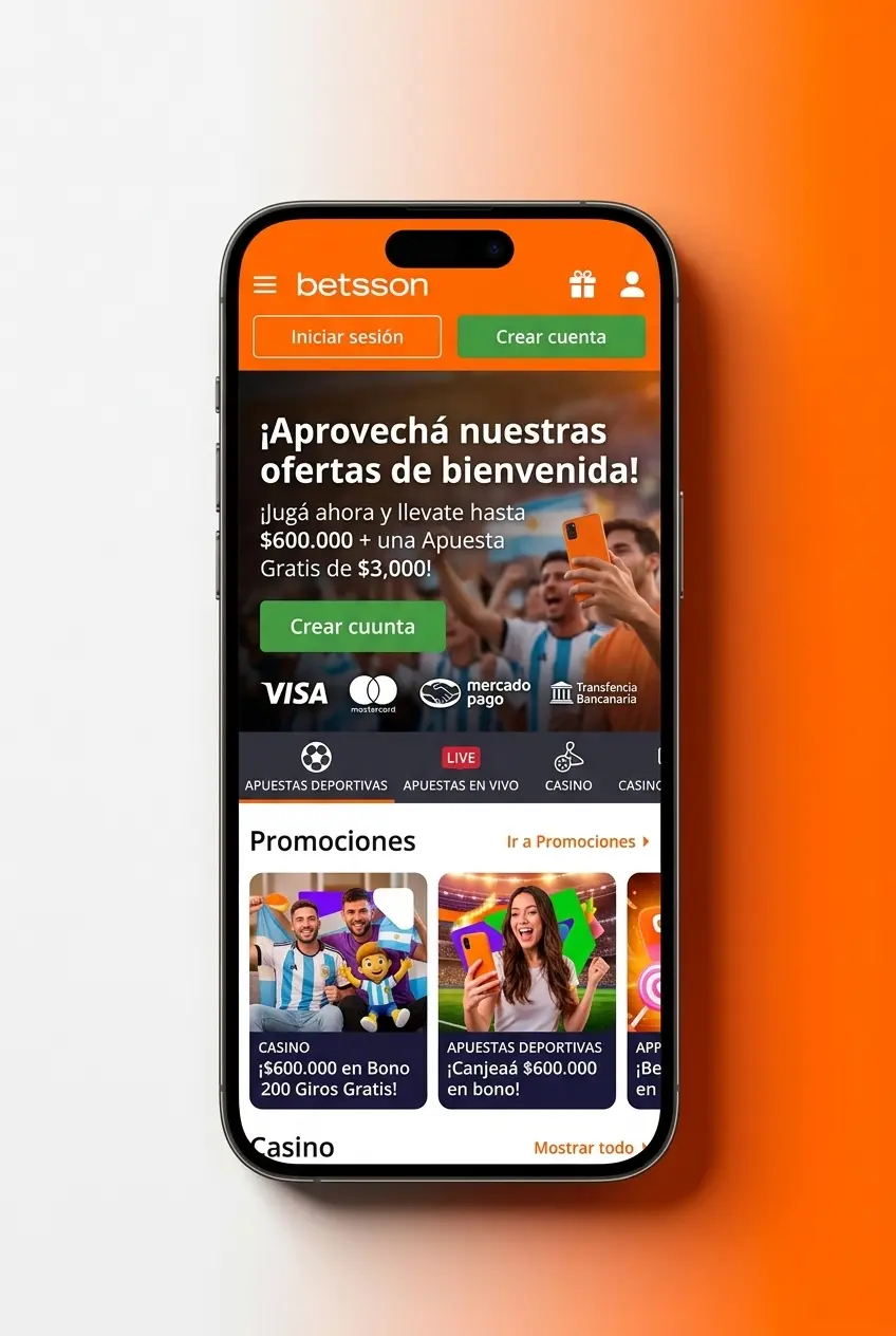Pantalla de la app de Betsson con mercados de apuestas de tenis en vivo para Android e iOS
