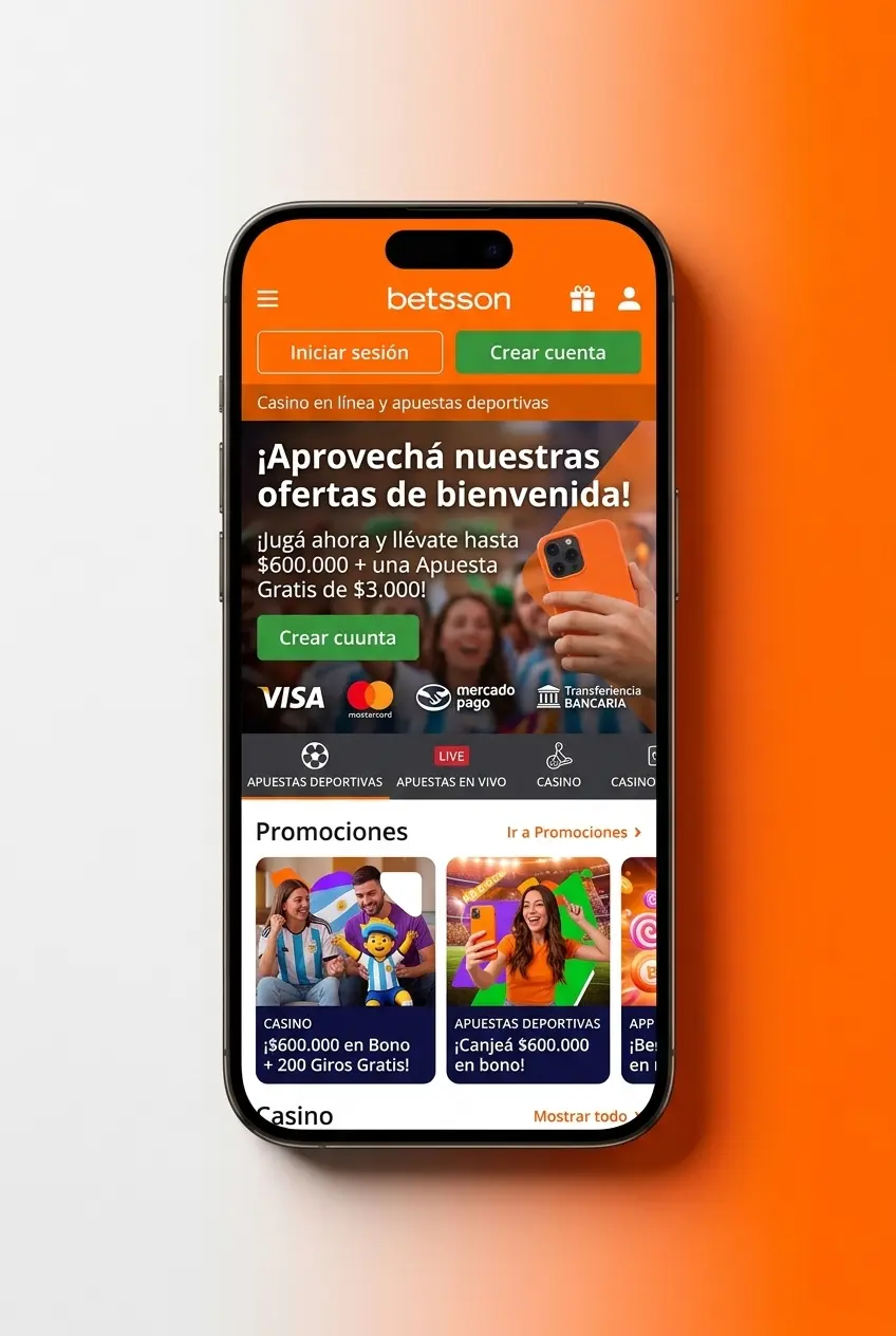 Pantalla de apuestas de tenis en la app de Betsson con mercados en vivo y navegación por torneo