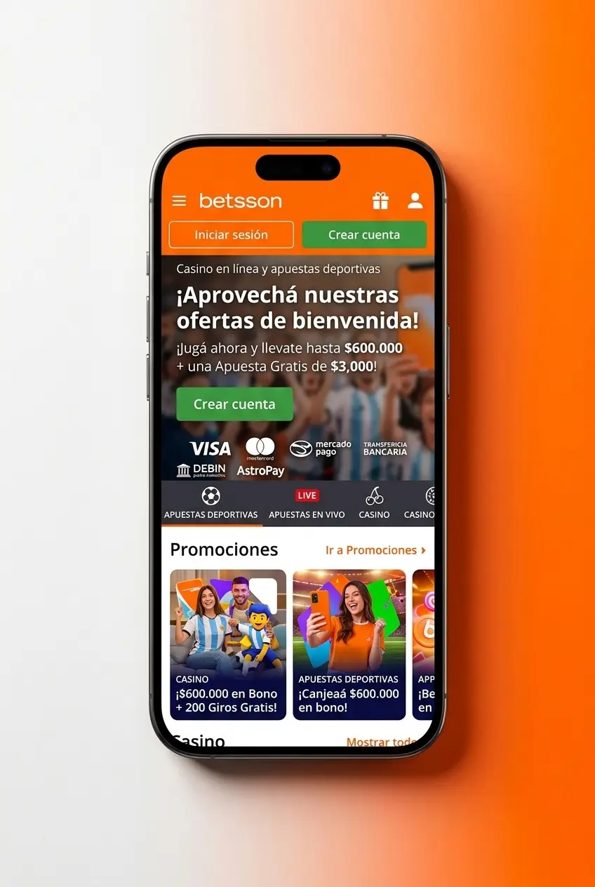 Pantalla de la app de Betsson mostrando apuestas de tenis en vivo desde un dispositivo móvil Android o iOS