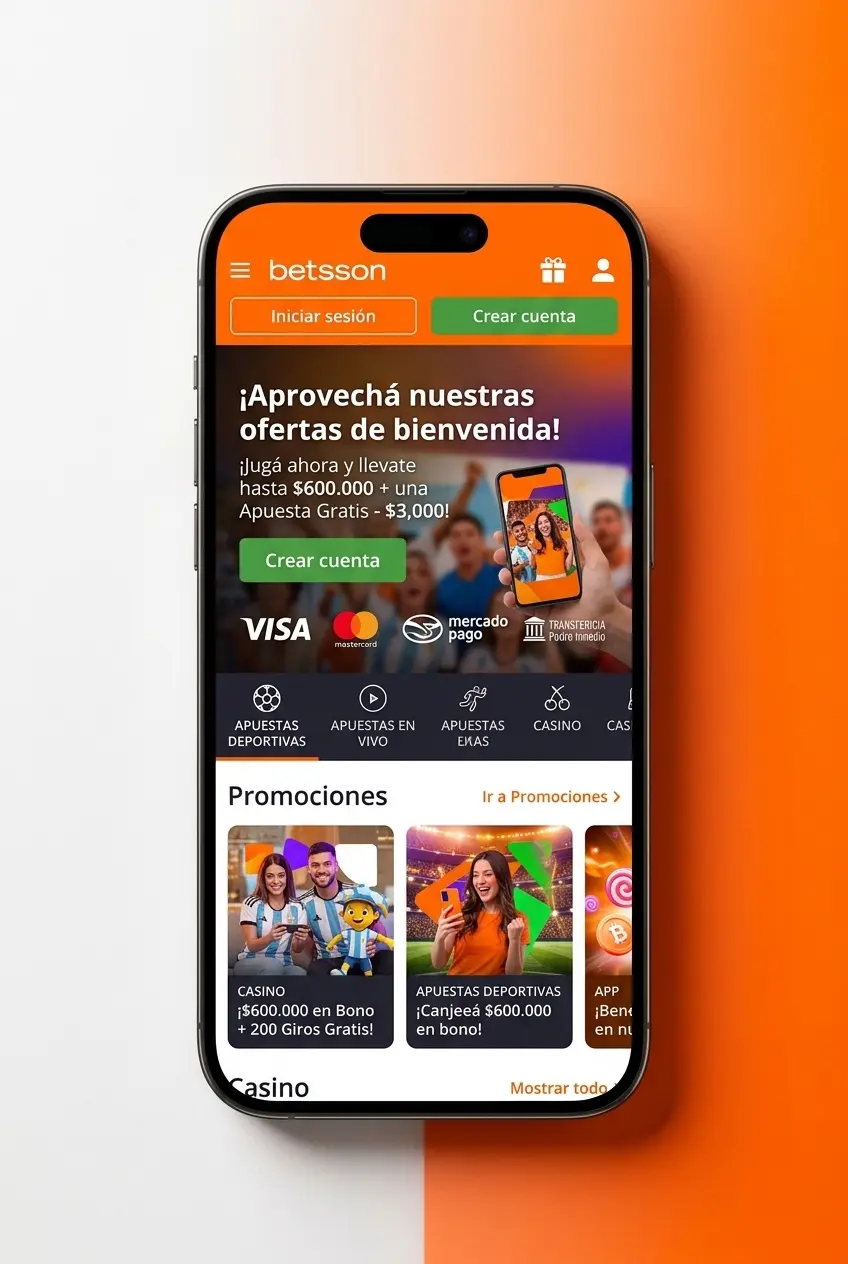 Pantalla de la app Betsson con mercados de apuestas de tenis en vivo para Android e iOS