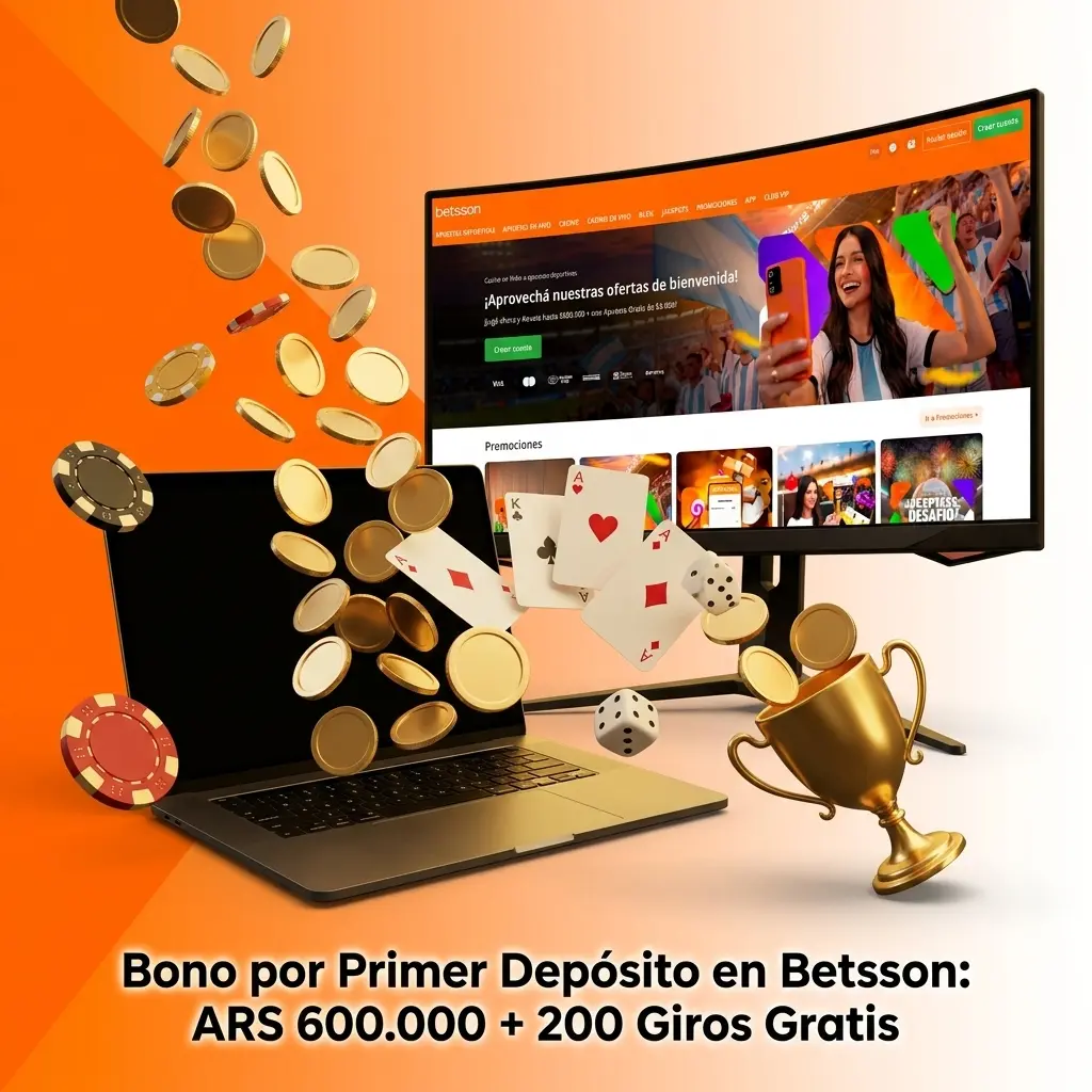 Betsson Argentina bono primer depósito ARS 600.000 más 200 giros gratis casino y apuestas deportivas