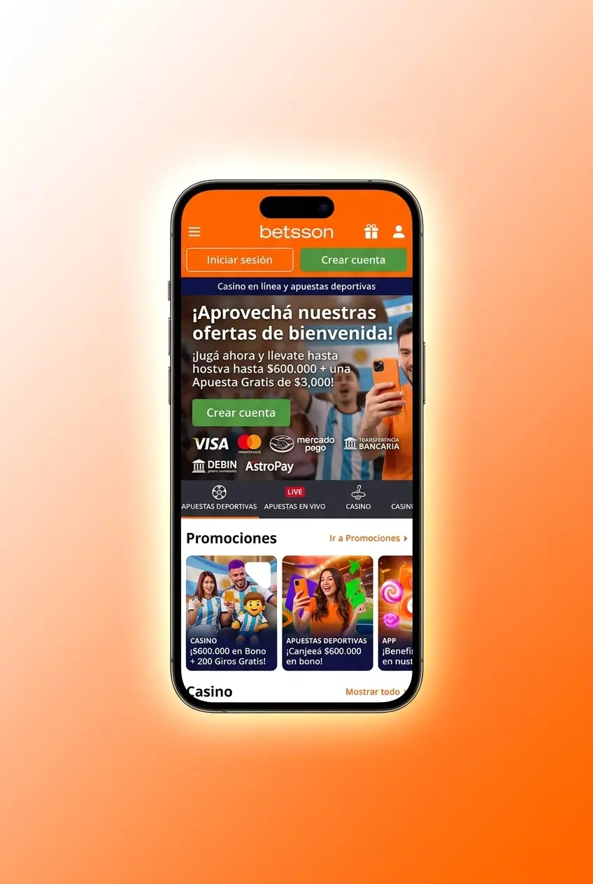 Pantalla de inicio de sesión en la app de Betsson para Android e iOS con opciones biométricas