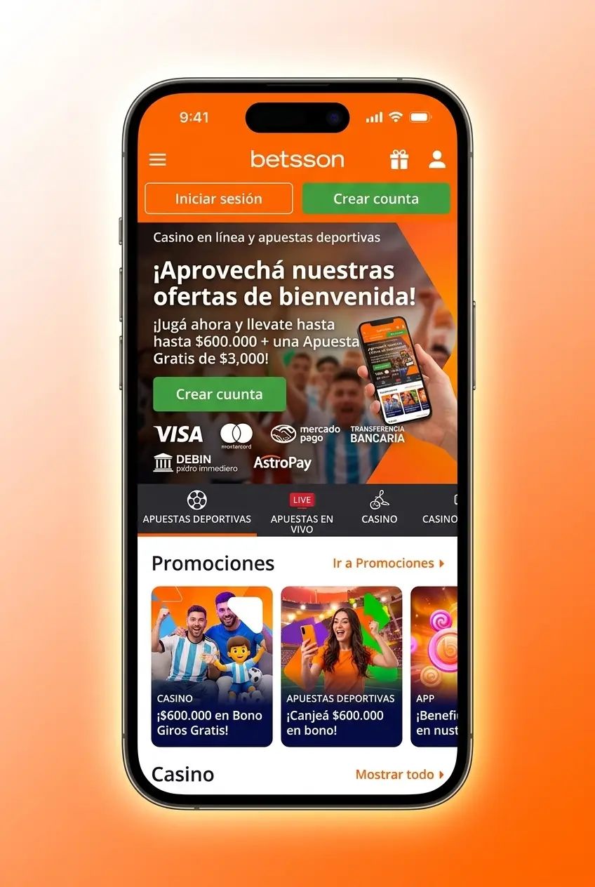 Pantalla de inicio de sesión en la app de Betsson para Android e iOS con opciones biométricas