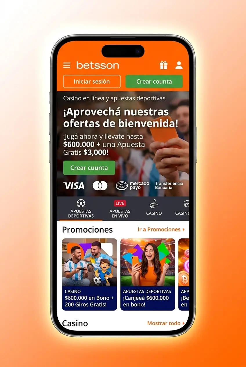 Pantalla de inicio de sesión en la app de Betsson para Android e iOS con opciones biométricas