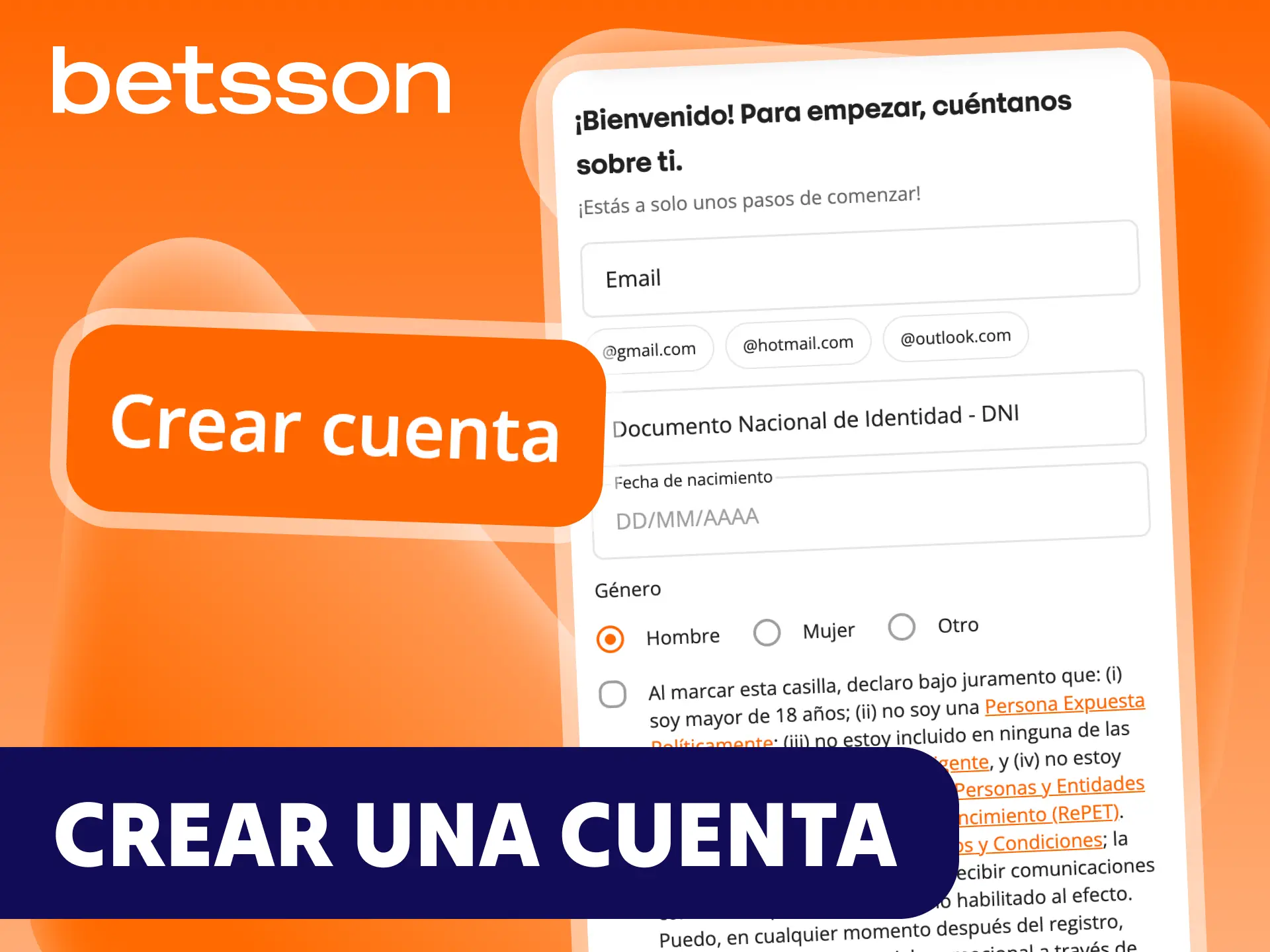 Sigue una guía paso a paso para crear una cuenta en Betsson.