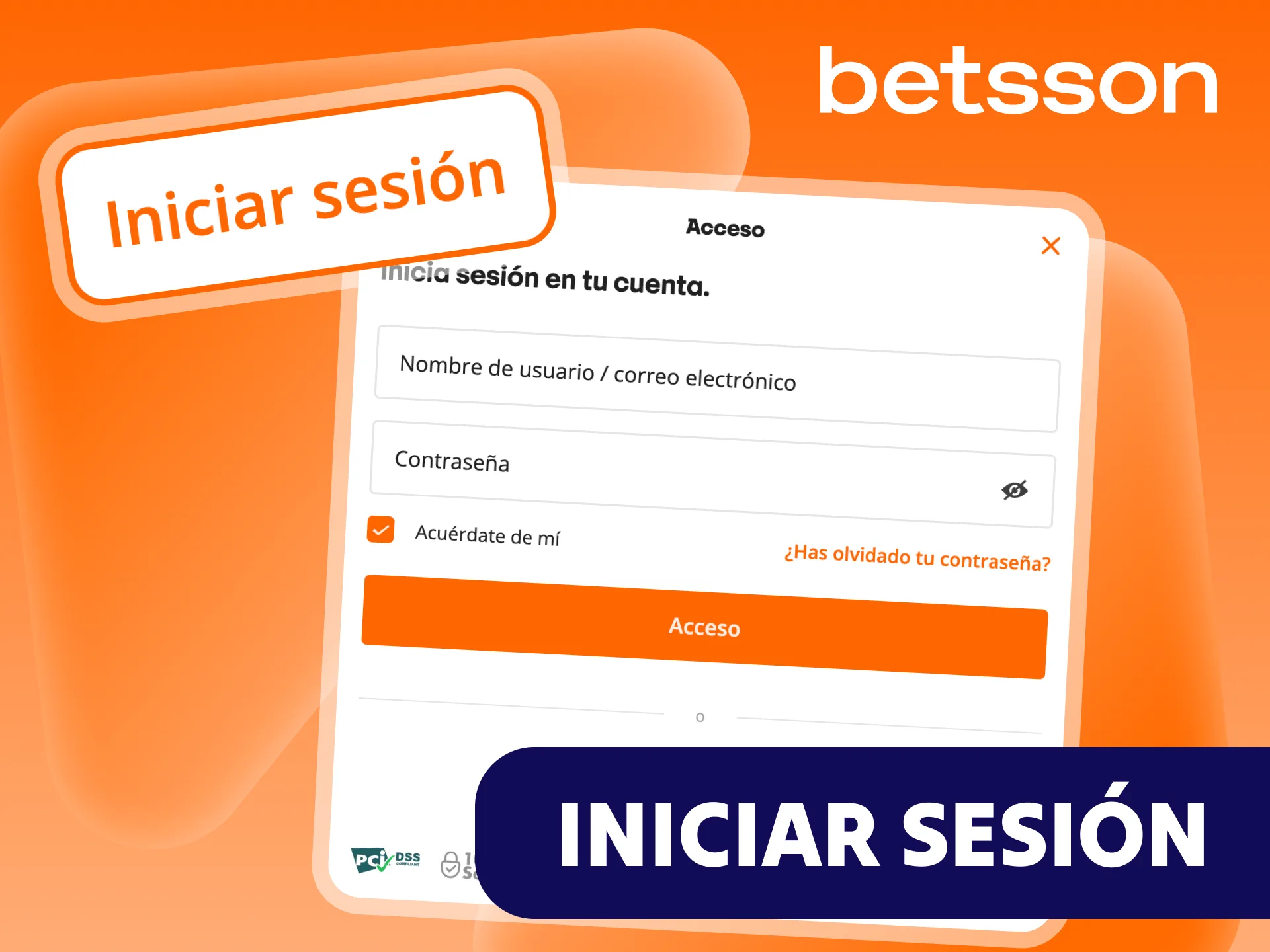Para comenzar tu experiencia en la plataforma de Betsson, inicia sesión en tu cuenta.