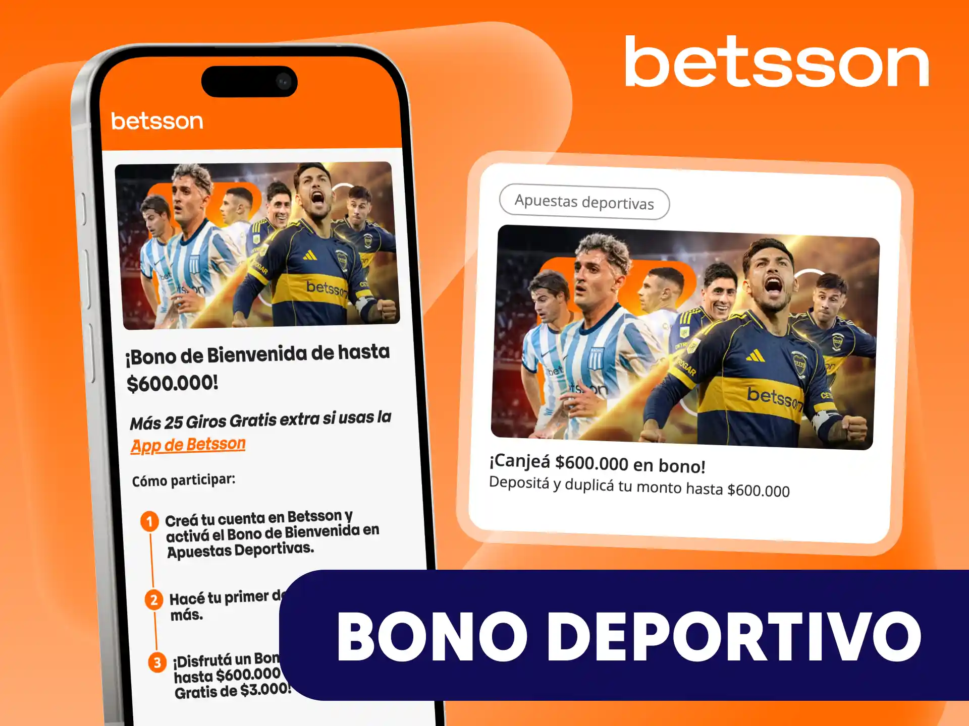 Duplica tu primer depósito con el bono de bienvenida de apuestas deportivas de Betsson.