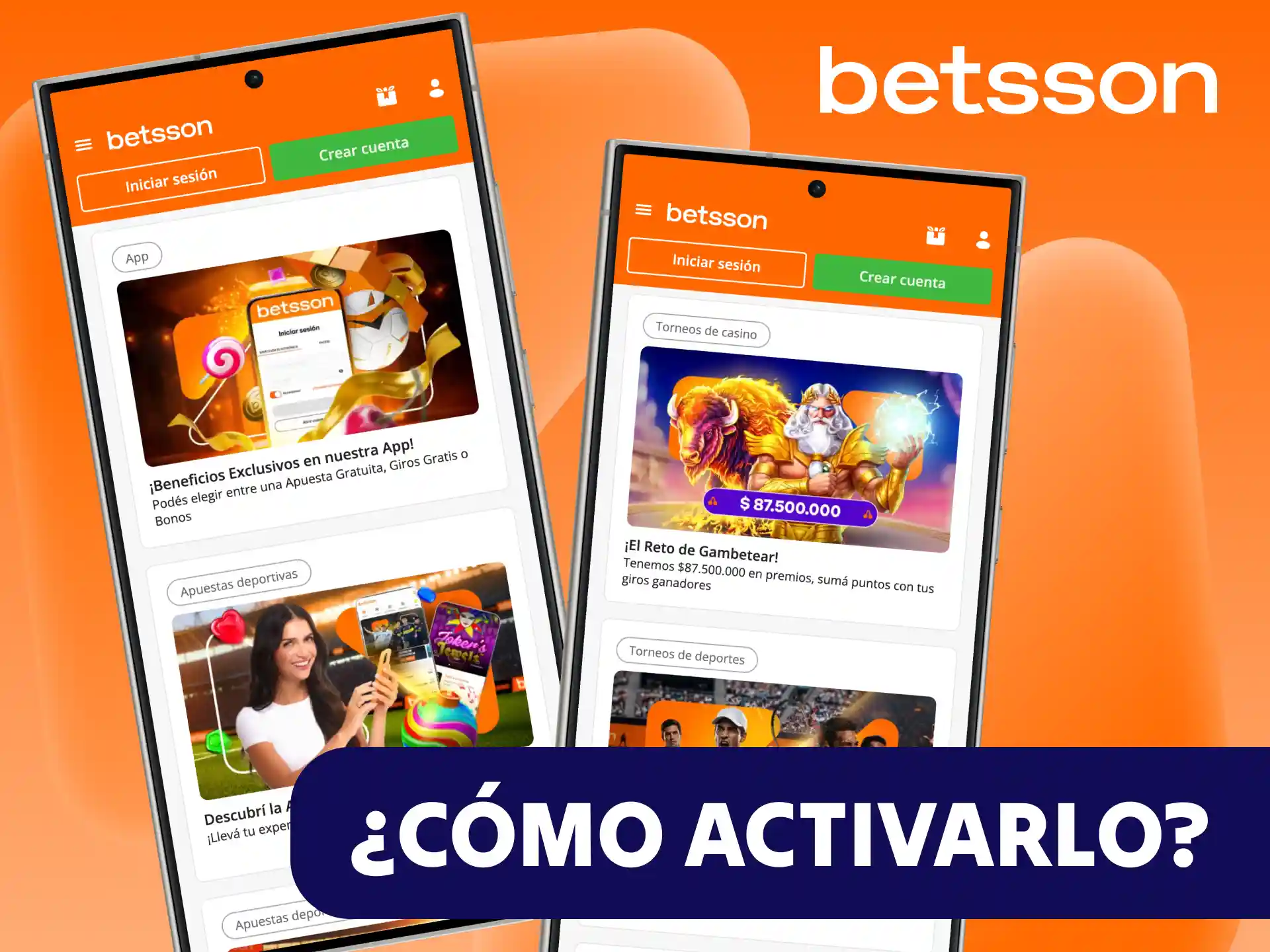 Utiliza la guía rápida para activar tu bono de Betsson.