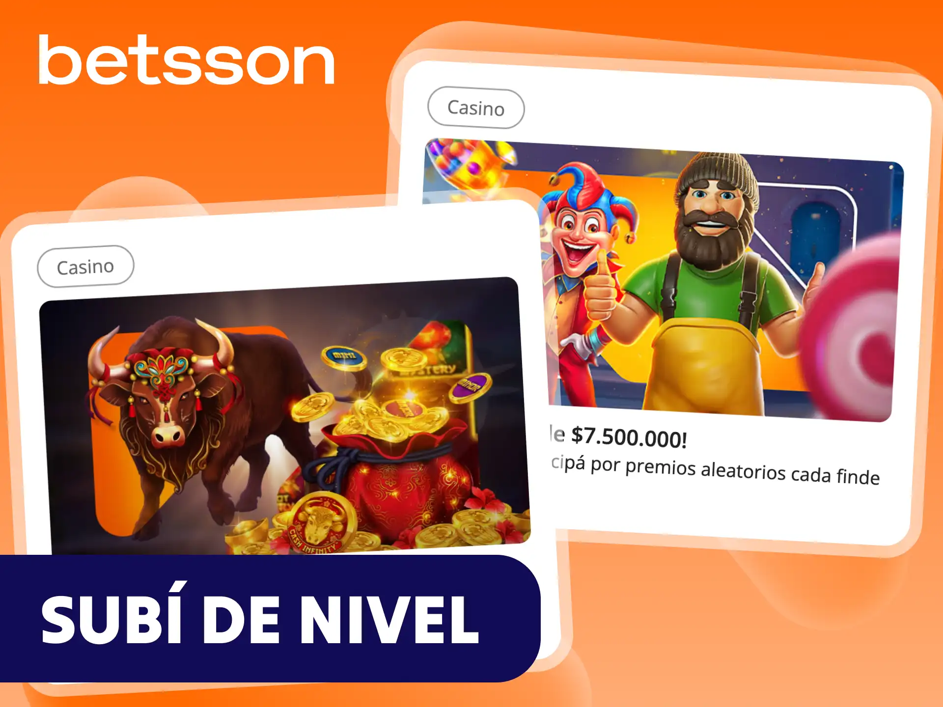 Betsson te ofrece participar en el programa de desafíos Level Up and Earn Spins.