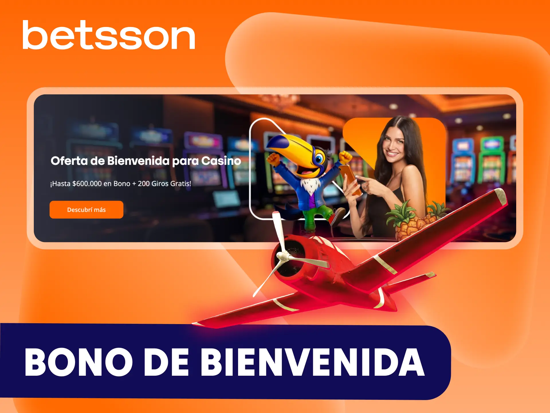 Activa un bono de bienvenida para el juego de casino Aviator de Betsson.