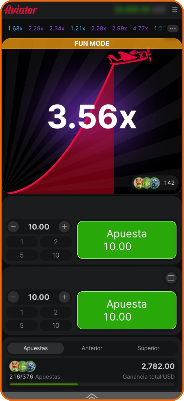 Abre la sección de casino de Betsson y empieza a jugar a Aviator.