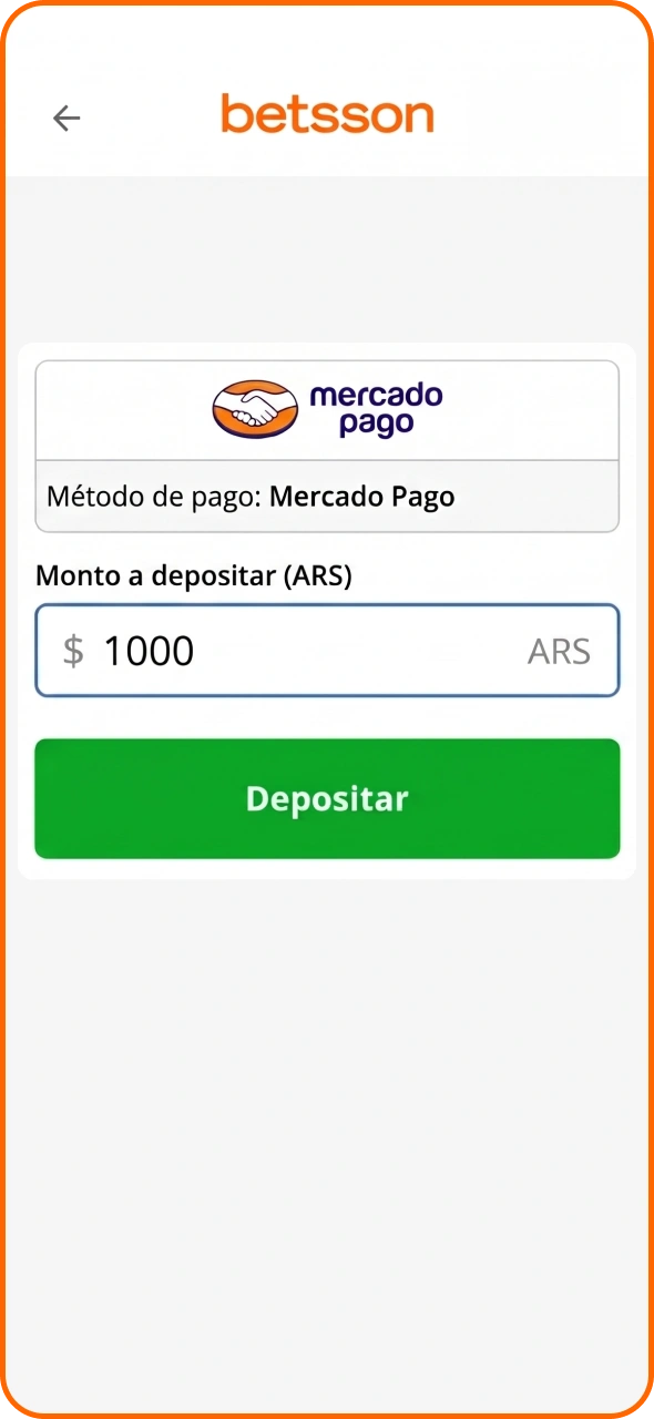 Realiza tu primer depósito para activar el bono de Betsson.