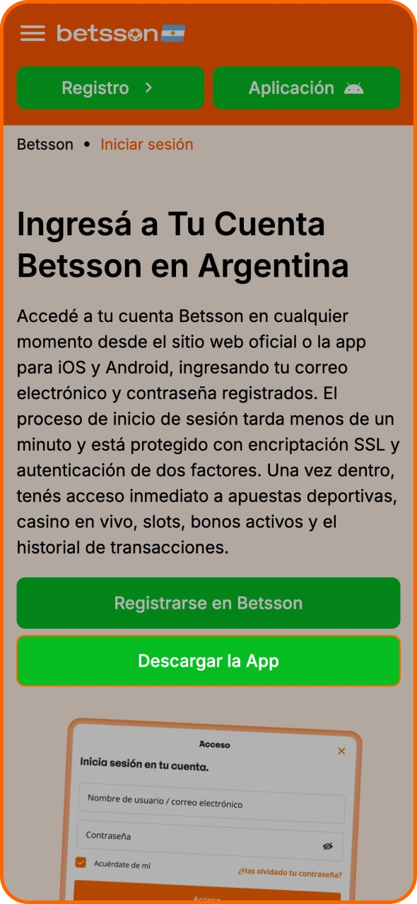 Descarga la aplicación gratuita de Betsson para dispositivos Android e iOS.